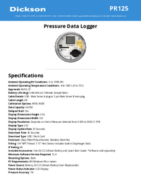Thumbnail of document Data Sheet - PR125/325/525 Pressure Data Loggers